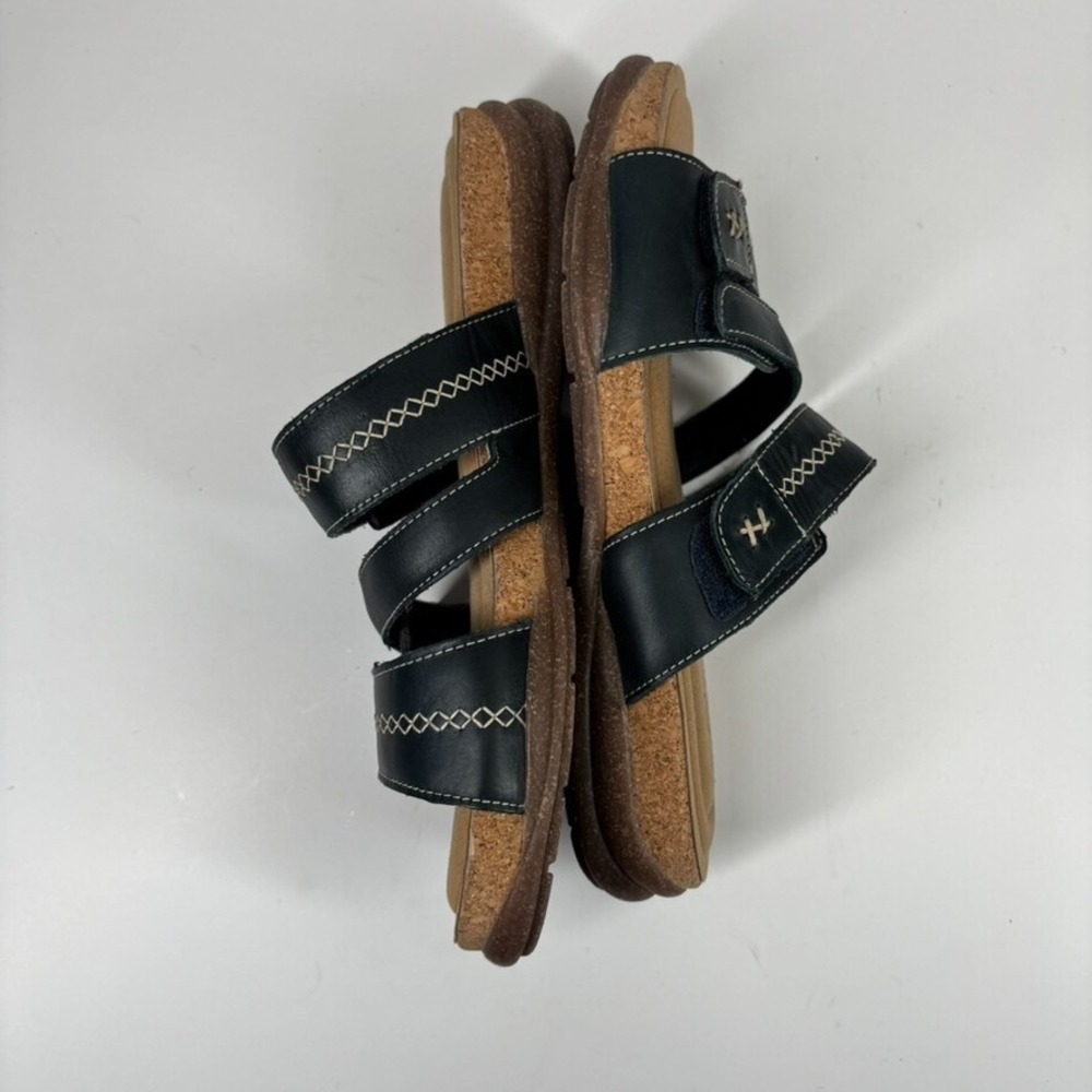 Clarks Roseville Bay Women's US 9M Black Leather Comfort Strappy Slide Sandals - Picture 5 of 16